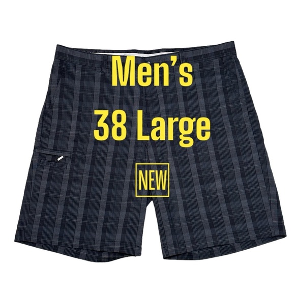 Men's Greg Norman Golf 38 Large Chino Khakis Shorts Black Stretch Grip Waistband - Picture 2 of 8